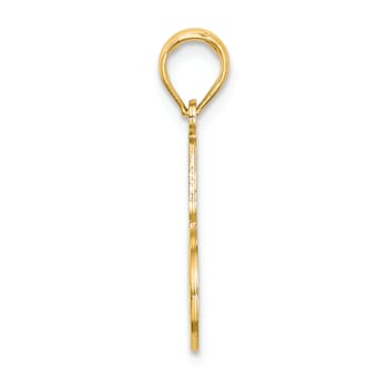 14k Yellow Gold Textured #1 Mother pendant