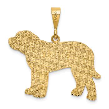 14k Yellow Gold Textured Mastiff Pendant