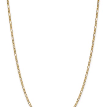 14k Yellow Gold 2.5mm Figaro Link 22 Inch Chain