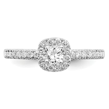 Rhodium Over 14K White Gold Eternal Promise Lab Grown Diamond Halo Ring