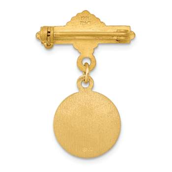 14k Yellow Gold Satin Saint John the Baptist Medal Pin