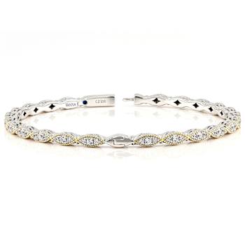 CZ Bangle In Platinum-Enhanced Sterling Silver And 18K Gold Over
Sterling Silver 2.52ctw