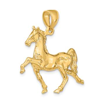 14k Yellow Gold 3D Tennessee Walking Horse Charm