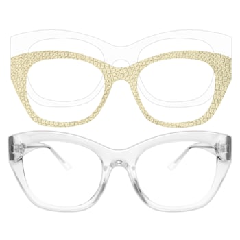 Champagne Glow Weslyn Reader and Eyewear Applique Set +2.00 strength