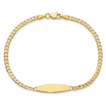14k Yellow Gold Curb Link ID Bracelet