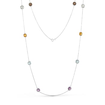 Multi-Gem 14k White Gold 34" Necklace 20.08ctw