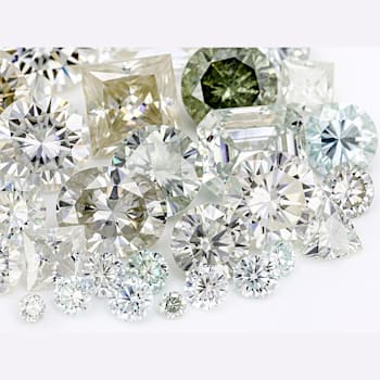 Colors of Moissanite Mixed Shape Parcel 50.00ctw and Polishing Cloth