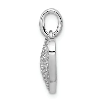 Rhodium Over 14k White Gold Diamond Heart Pendant