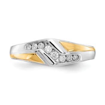 14K Two-tone Yellow and White Gold Lab Grown Diamond SI1/SI2, G H I,
Men's Ring