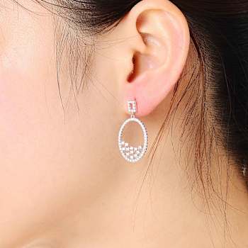 Sculptural CZ Globe Drop Earrings In Sterling Silver