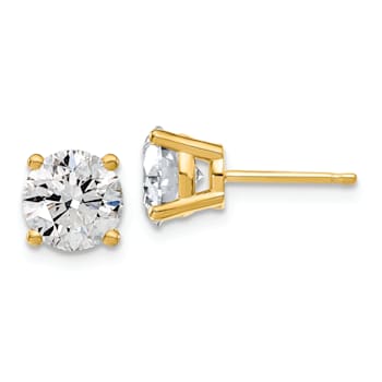 14K Yellow Gold Certified Lab Grown Diamond 3ct. VS/SI GH+, 4-Prong Earrings