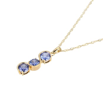 Blue Cubic Zirconia 18k Yellow Gold Over Sterling Silver June Birthstone
Pendant 5.94ctw