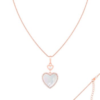 3-3½mm Cultured Freshwater, Mother of Pearl and Cubic Zirconia Rhodium
Over Sterling Silver Pendant