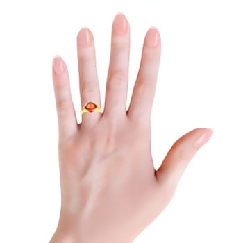 Peach Orange 14K Yellow Gold Over Sterling Silver Lab Created
Padparadscha Sapphire Orange Ring