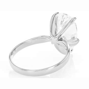 Lab-Grown Diamond Pear Shape Solitaire Ring In 14K White Gold 4.00ct