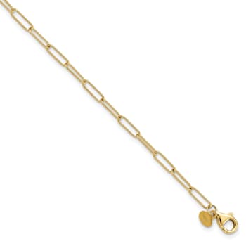 14K Yellow Gold Polished Fancy Link Anklet