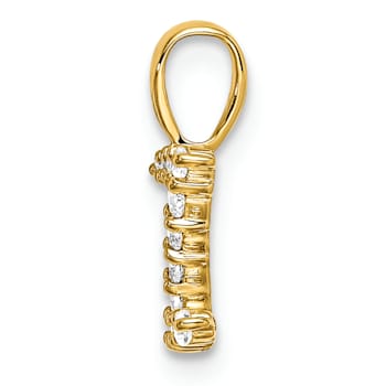 14K Yellow Gold Lab Grown Diamond Letter Z Initial Pendant