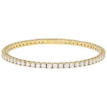 Moissanite Tennis Flex Bangle In 14K Gold Over Sterling Silver