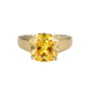 Yellow And White Cubic Zirconia 18k Yellow Gold Over Silver November
Birthstone Ring 7.10ctw