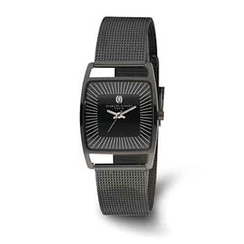 Charles Hubert Black IP-plated Stainless Steel Milanese Band Watch