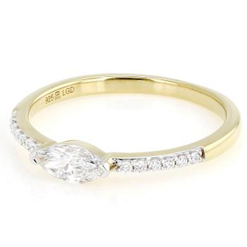 Marquise And Round Lab-Grown Diamond Band Ring In 14K Gold Over Sterling
Silver 0.40ctw