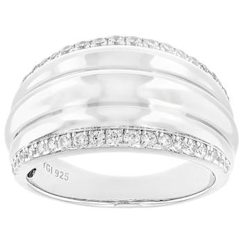 CZ Wide Eternity Band Ring In Sterling Silver 0.76ctw