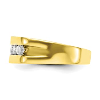 10K Yellow Gold Lab Grown Diamond SI1/SI2, G H I, 5-Stone Men's Channel Band