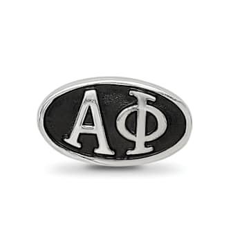 Sterling Silver LogoArt Alpha Phi Oval Greek Letters Bead