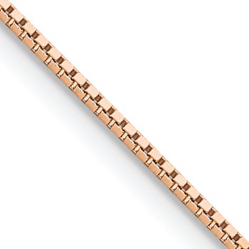 14k Rose Gold 0.95mm Solid Box 22 Inch Chain