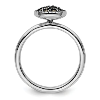 Rhodium Over Sterling Silver Stackable Expressions Marcasite Ring
