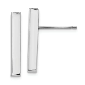 Rhodium Over 14k White Gold Polished Dangle Earrings