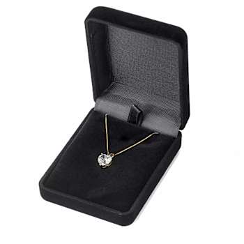 White Cubic Zirconia 14k Yellow Gold Pendant With Chain 2.00ctw