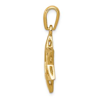 14k Yellow Gold Textured Star of David Pendant