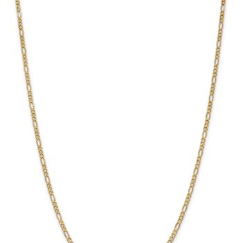 14k Yellow Gold 2.5mm Figaro Link 24 Inch Chain