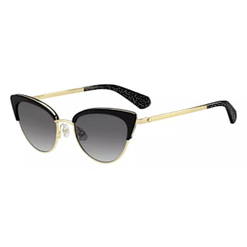 Kate Spade Gold Tone and Black Cat Eye Frame / Gray Lenses Sunglasses