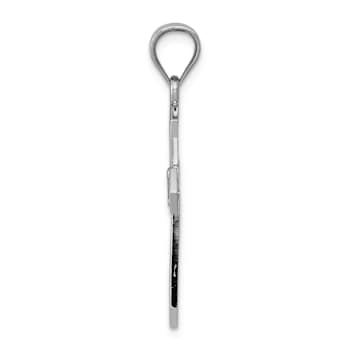 Rhodium Over 14k White Gold Polished Passion Cross Pendant