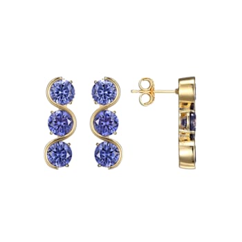 Blue Cubic Zirconia 18k Yellow Gold Over Silver December Birthstone
Earrings 8.21ctw