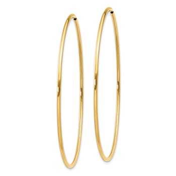 14k Yellow Gold 2 1/8" Endless Hoop Earrings