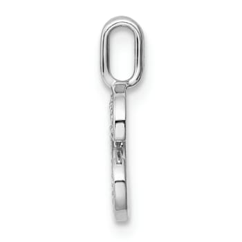 14K White Gold Diamond Letter S Initial Pendant