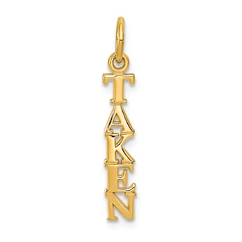 14k Yellow Gold Polished TAKEN pendant