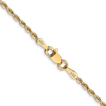 14k Yellow Gold 1.85mm Solid Diamond-Cut Quadruple Rope 14 Inch Chain