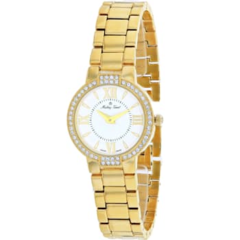 Mathey Tissot Women's FLEURY 5776 White Dial, Yellow Stainless Steel Watch
