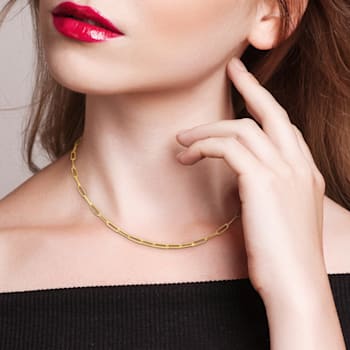 3.3MM Paperclip Chain Necklace in 14K Yellow Gold