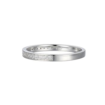 White Cubic Zirconia Rhodium Over Sterling Silver Ring 0.16ctw