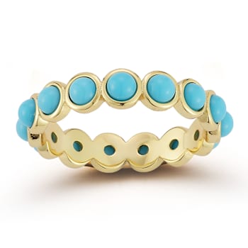 Rachel Zoe Lab-Created Turquoise Eternity Band Ring in 14K Gold Over
Sterling Silver