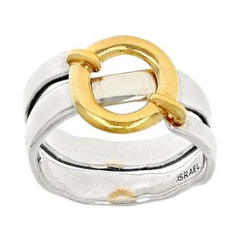 Two-Tone Circle Ring In Gold And Silver