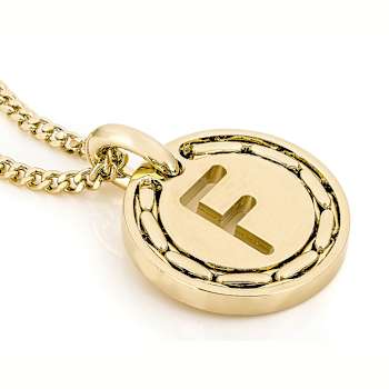 Cardano Initial F Pendant Necklace In 18K Gold Over Bronze