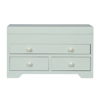 Mele and Co Bianca Wooden Jewelry Box in Seafoam Finish