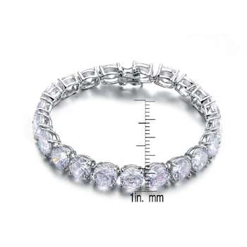 CZ Tennis Bracelet In Sterling Silver 7 Inch
