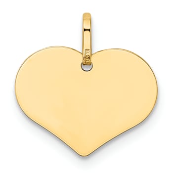 14k Yellow Gold Polished Heart Shaped Disc Pendant